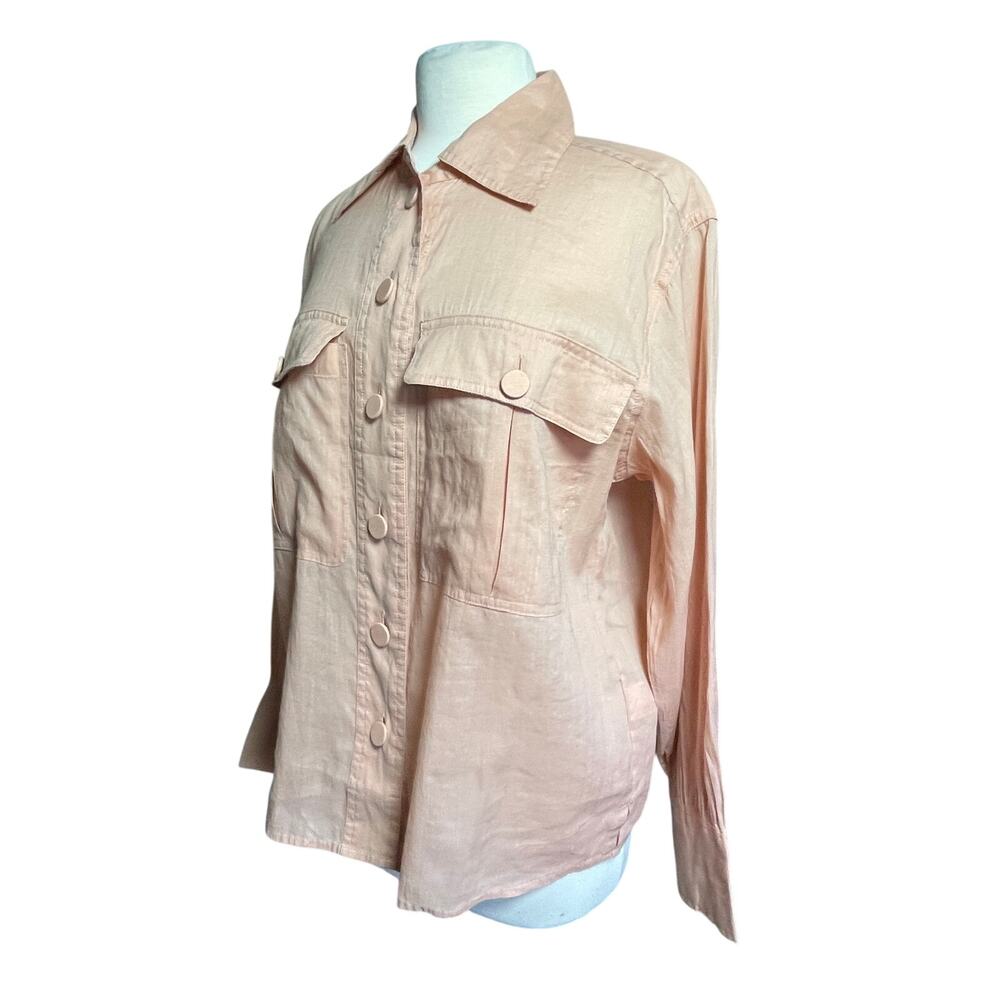 NWT MADEWELL Women’s Antique Coral Utility Pocket Button Front Top - Picture 3 of 4